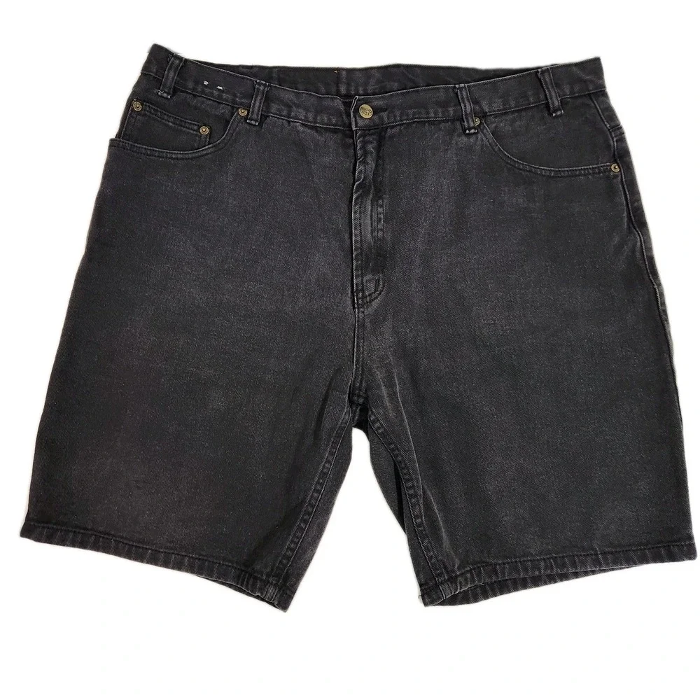 Route 66 Relaxed Fit Black Denim Jeans Mens Size 42 Dark Wash Wide Leg Jorts Y2K
